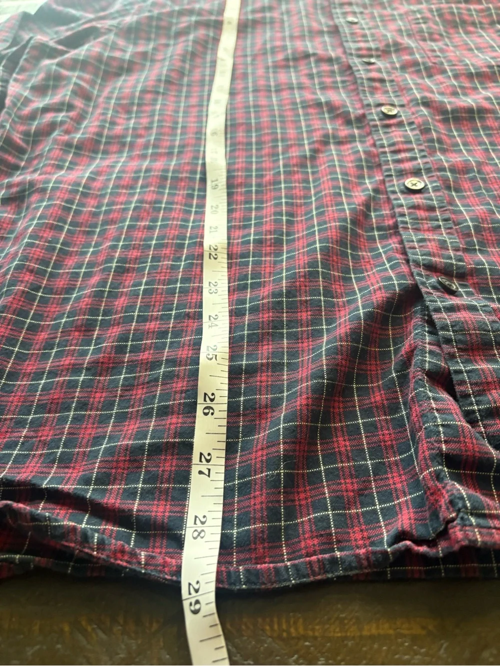 Banana Republic Organic Cotton Oxford Untucked Fit Plaid Shirt Men’s XL